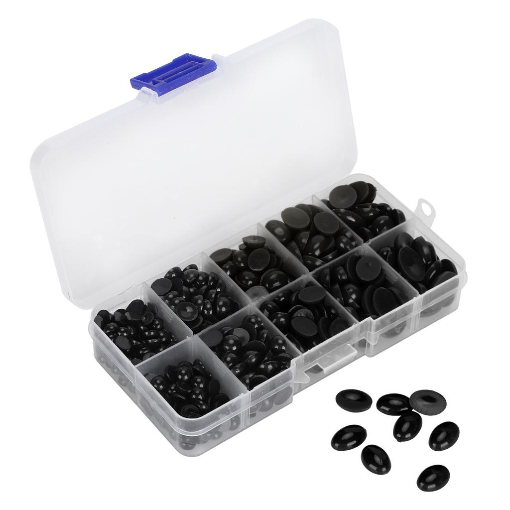 580Pcs Plastic Eyes Noses Flat Doll Teddy Bear Stuffed Animals DIY Making Toys AccessoriesBlack