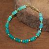 Fire Green Shaded Opal Three Beads Dainty Bracelet, Natural Opal Beaded Bracelet, Opal Birthstone Bracelet, Opal Gold Bracelet, Gift for Mom
