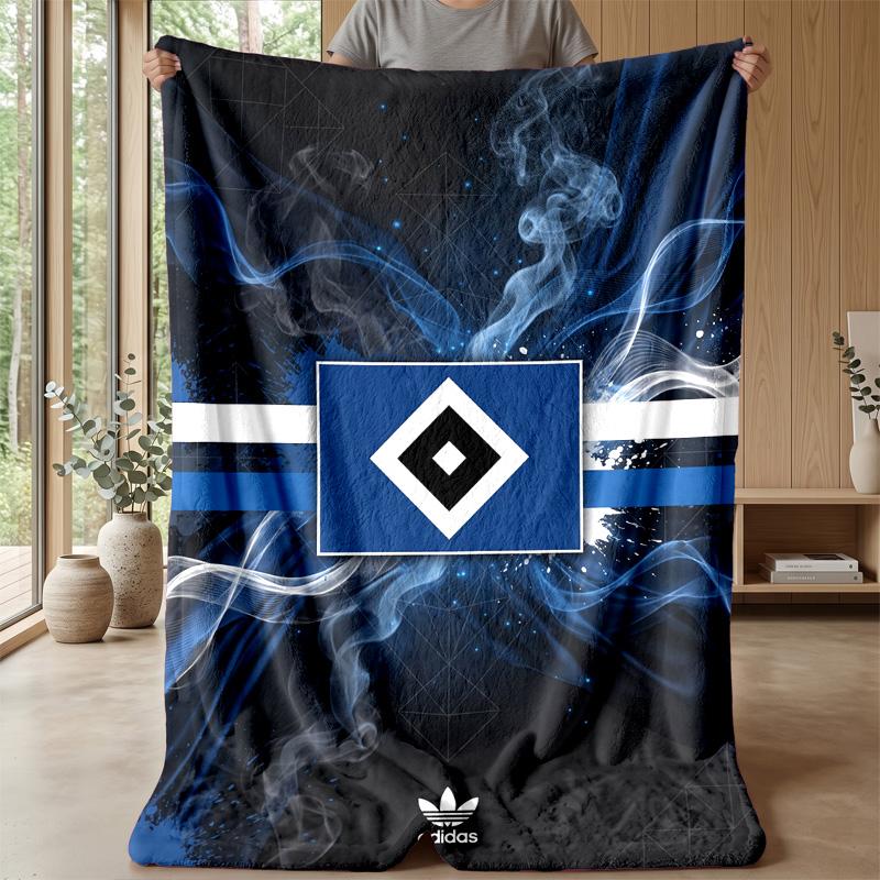 Hamburger SV Football Print Flannel Blanket, Soft Warm Lightweight Throw Blanket for Sofa Bed Camping