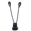 Clip On Music Stand Book Reading Mini Double Adjustable Arms Light LED Lamp (8 Beads)