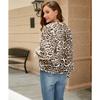 Women Short Faux Fur Coat Long Sleeve Round Neck Casual Outerwear