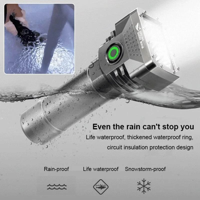 High Bright 6 LED Flashlight Portable Mini Torch Outdoor Camping Emergency Lighting Lamp Small Spotlight With Power Display