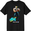 Bioworld Street Fighter VI Guile Character with Graffiti Name Men's Black Short Sleeve Crew Neck Tee