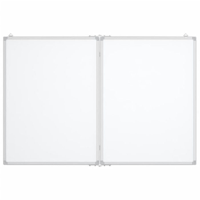 Tableau blanc magnétique pliable - 100x80 cm - Aluminium - Panneaux articulés - Intérieur