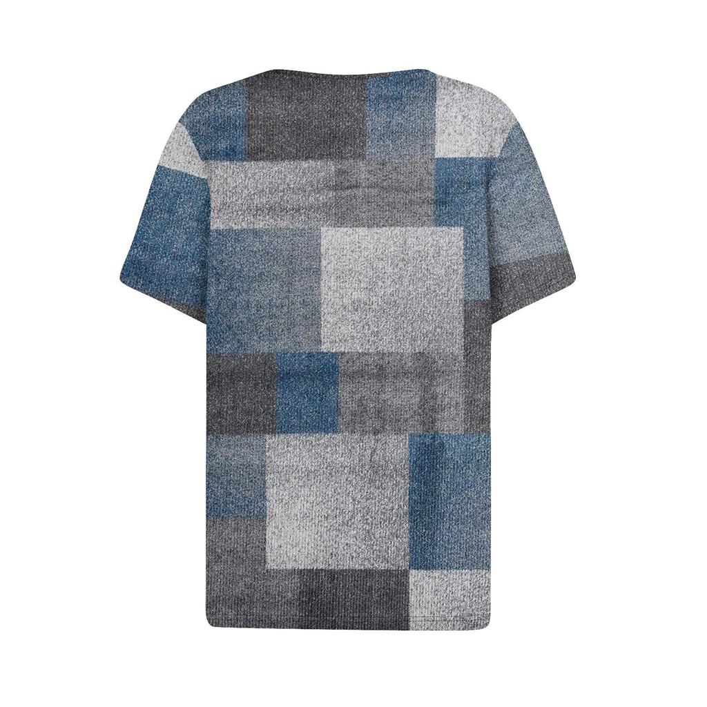 T-skjorte for kvinner T-skjorte med knapper med kortermet tunika Daily Weekend Fashion Basic V-hals vanlig topp