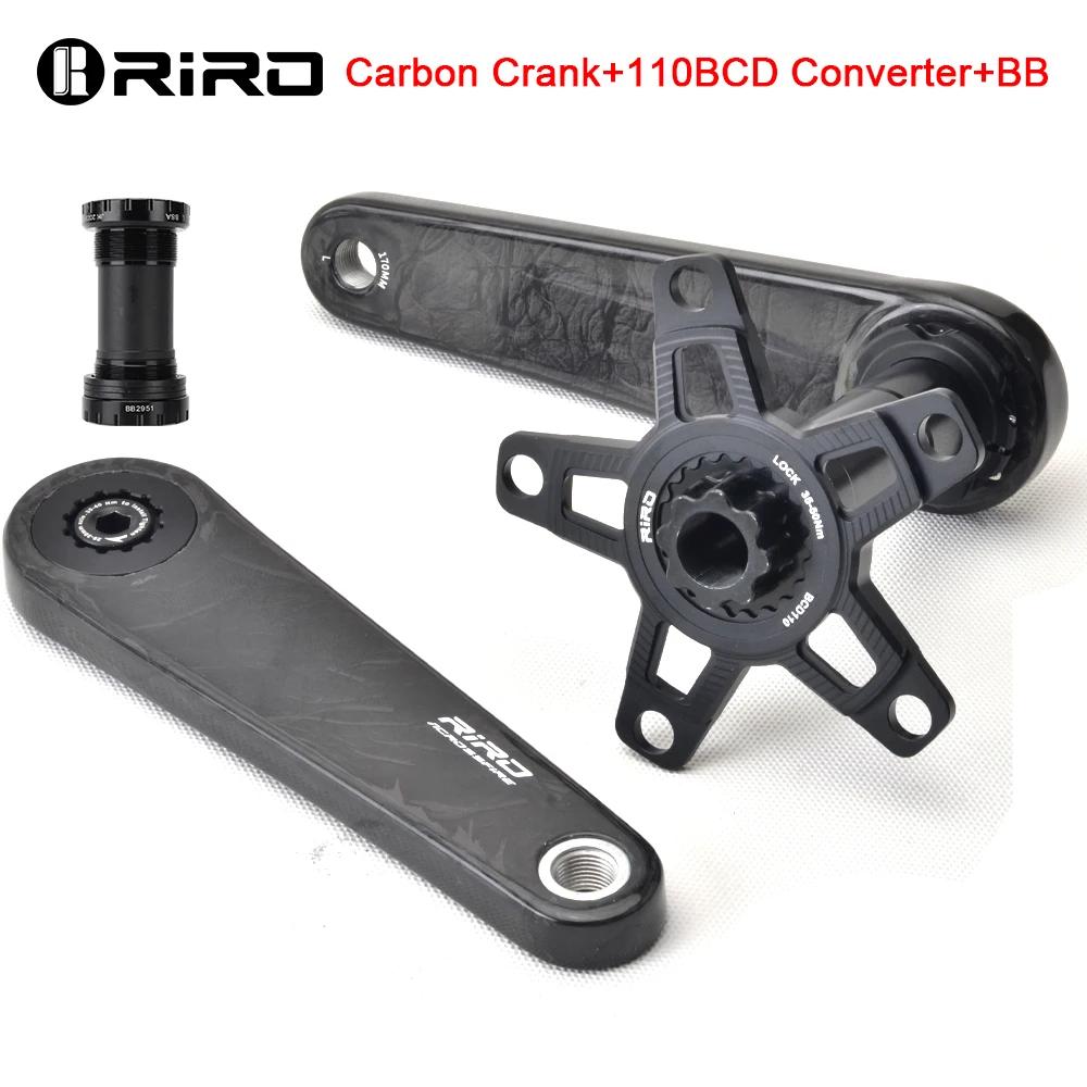 RIRO Carbon Fiber Road Crankset 29MM 50-34/52-36/53-39T Compatible with 11/12 Speed Shimano Direct Mount /110/130BCD Chainrings