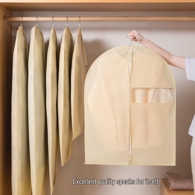 Non-Woven Dustproof Garment Cover Bag - Fully Enclosed Storage for Coats and Suits