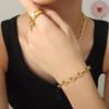 European Copper Jewelry Set: Chunky Chain Necklace & Versatile Bracelet