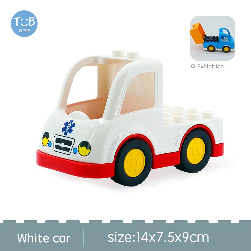 Big Size Building Blocks Sports Car Bus Jeep Truck Accessories Bricks Compatible with Duplos Children DIY Parts Kids Toys Gift