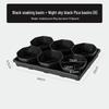 Small Black Square Succulent Seedling Tray - Thickened Plastic Pot Stand & Water Catcher