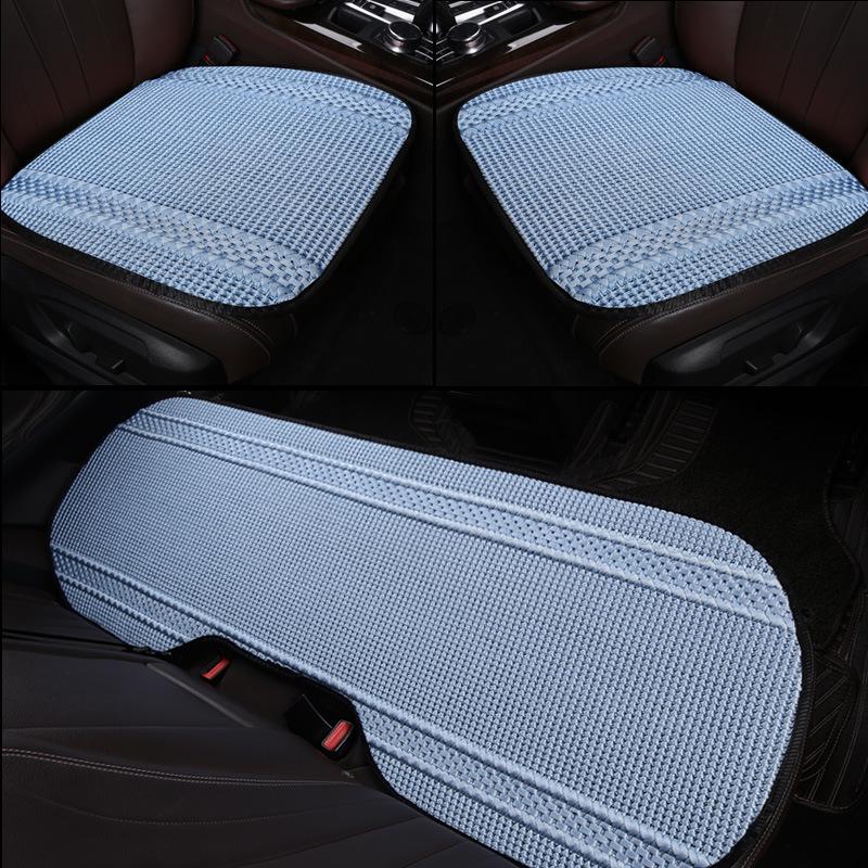Breathable Ice Silk Car Seat Cushion - Universal, Non-Slip, Cute Solid Color, Suitable for All Seasons