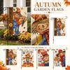 Autumn Garden Decorative Flag with Scarecrow and Welcome Text 45x30cm Fall Yard Decoration Seasonal Outdoor Banner for Porch Patio Lawn