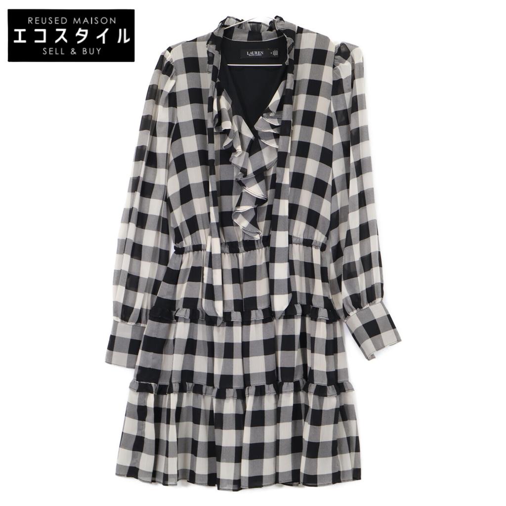 Lauren Ralph Lauren Black Check Pattern One Piece Dress O blackUsed