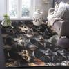 Cat Washable Area Rugs Pet Animal Cat Ears Eyes Non Slip Rugs for Living Room Bedroom, Low Pile Floor Mat Large Indoor Carpet