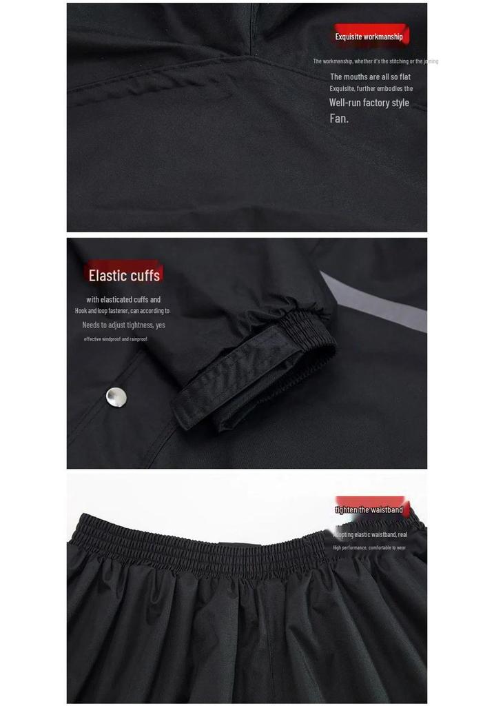 Reflective Raincoat and Pants Set for Electric Motorcycle Riding