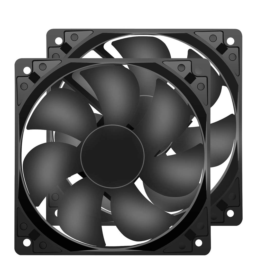 PANO-MOUNTS Ventilateur de Refroidissement 120mm 12cm Débit d'Air Élevé 12025 CC 12V 120x120x25mm Ventilateur PC à 2 broches (Paquet de 2)