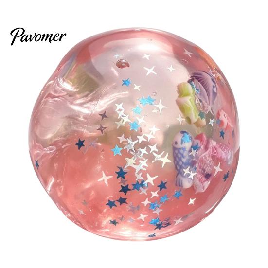 Stress Relieving Gadget Ocean Theme Relief Ball, Soft Shapeable Ball Sensory Toy, Toy No Rebound Transparent Squeeze for Anxiety Reduction