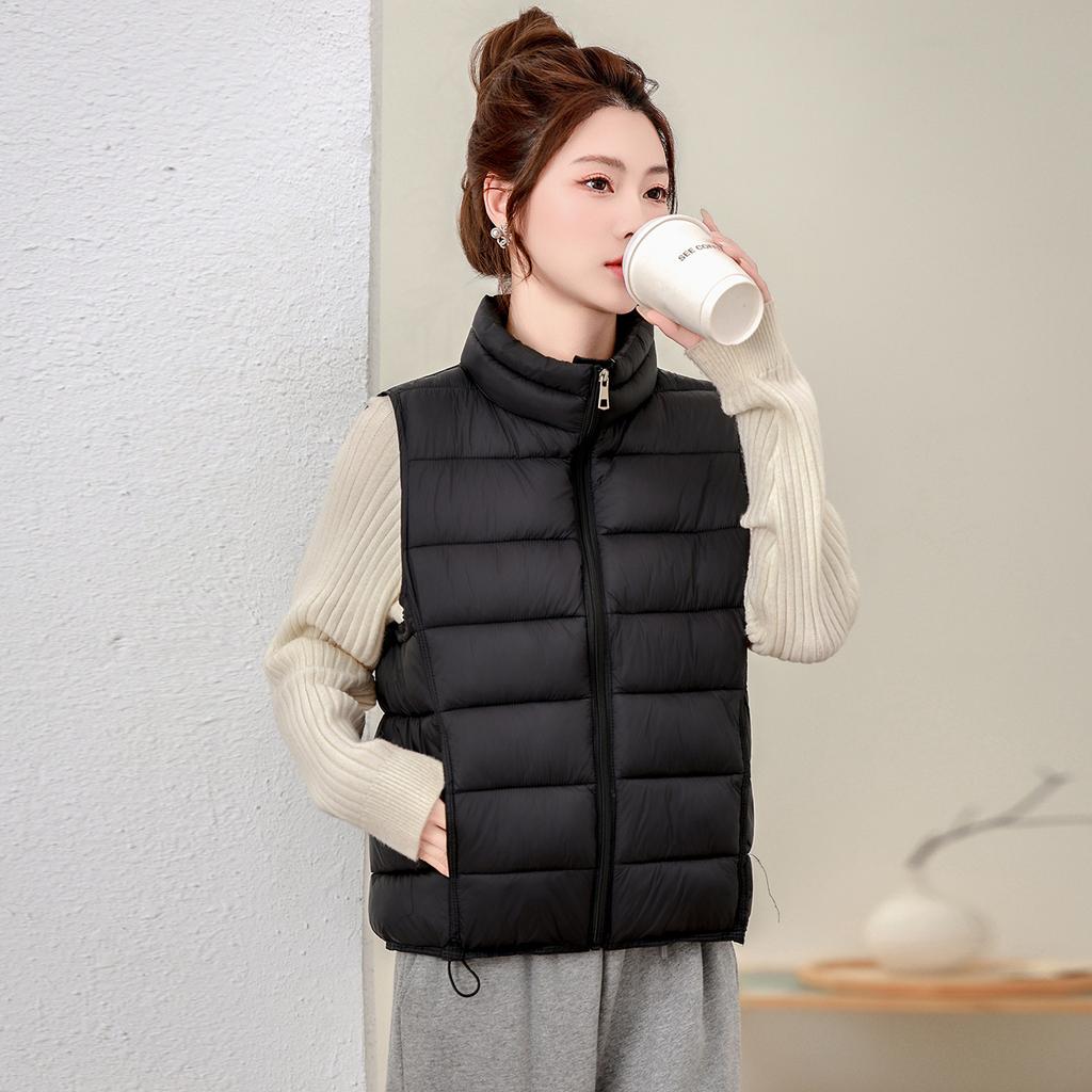 New Autumn and Winter Down Cotton Clothes Women's Vest Light and Thin Small Vest Thickened Vest Jacket