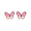 Stylish Butterfly Drip Oil Earrings - Artistic, Versatile Stainless Steel Ear Studs