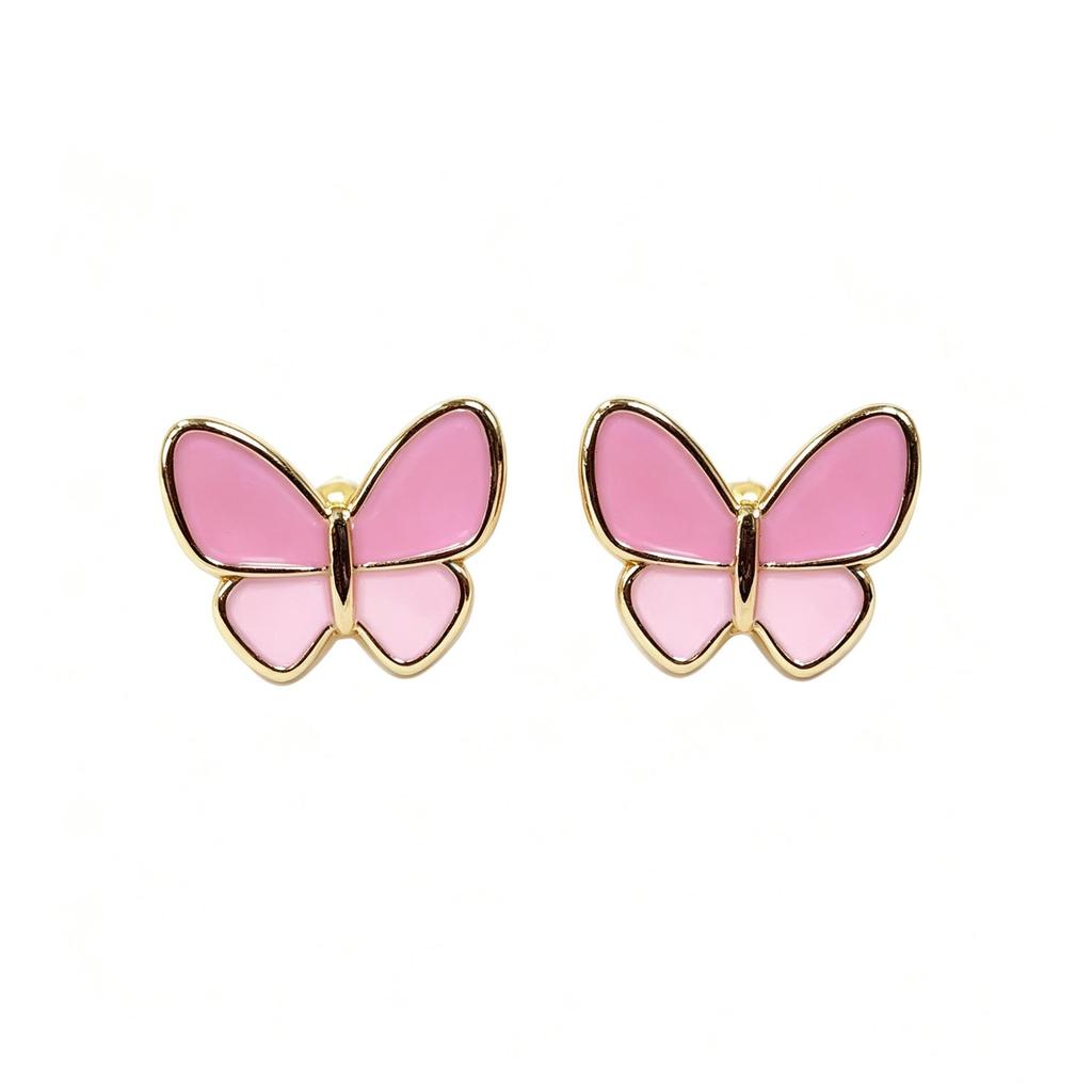Stylish Butterfly Drip Oil Earrings - Artistic, Versatile Stainless Steel Ear Studs