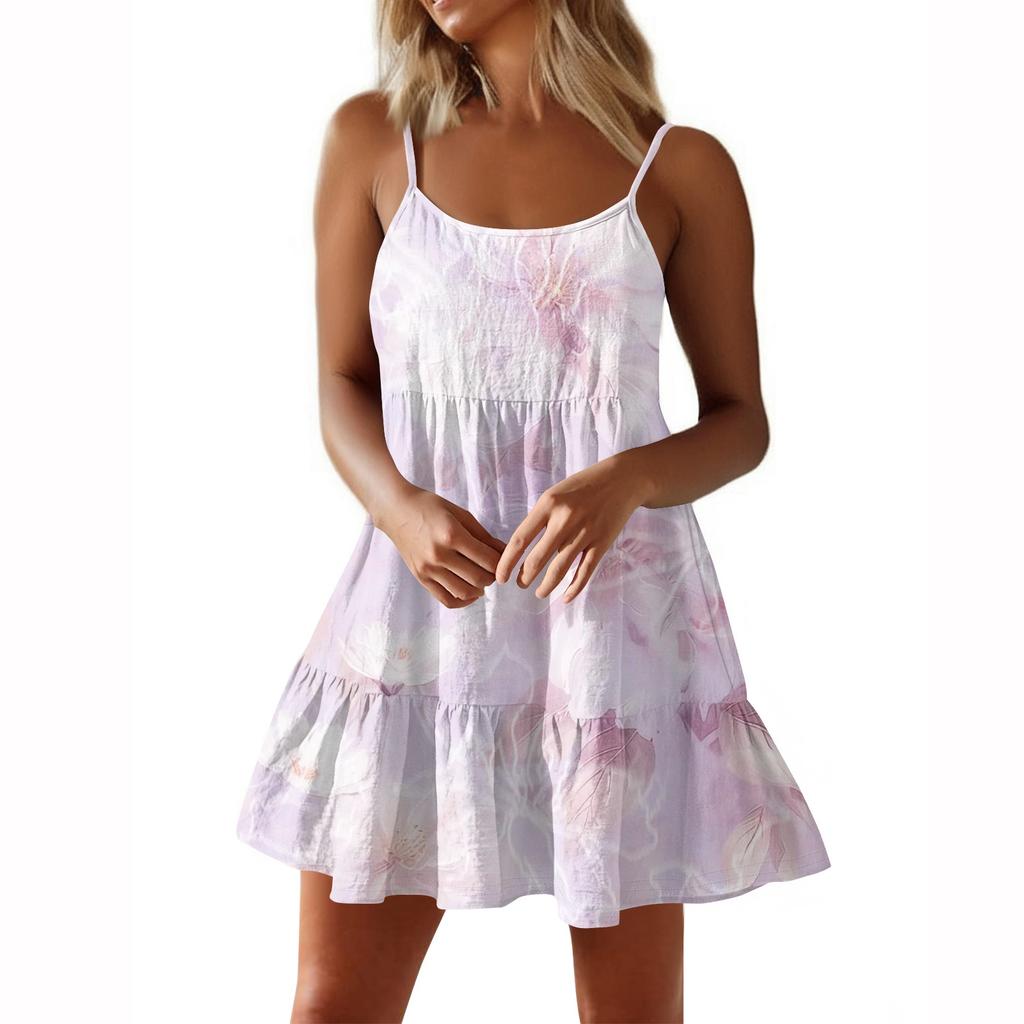 Summer Sexy Party Solid Color Spaghetti Strap Ruched Short Dress Casual For Womens