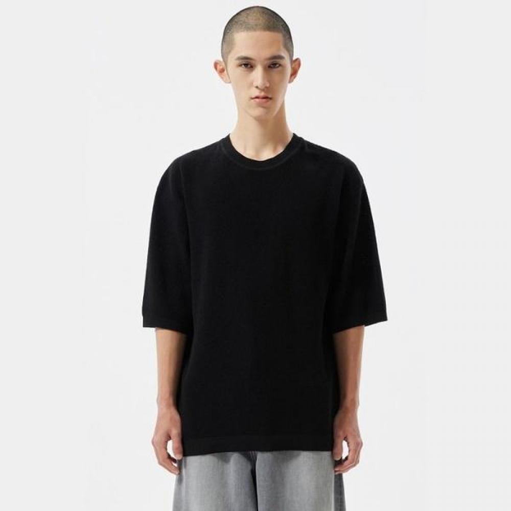 Customellow Black Soft Half Round Neck Sweater Black Cwwam25421bkx Black/95