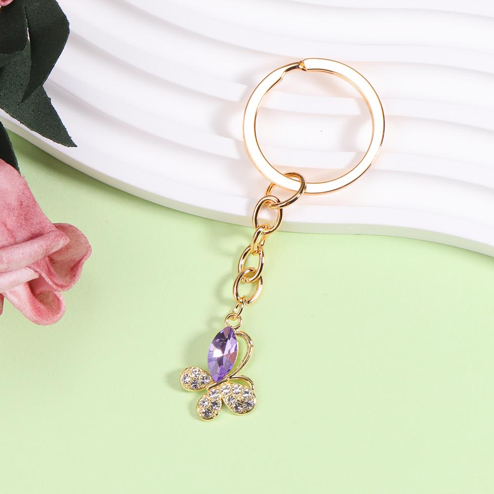 Sparkling crystal pearl Snowflake Keychain Boho Zinc alloy metal Key Chain Ring for Women Kids Christmas Accessories Keyholder
