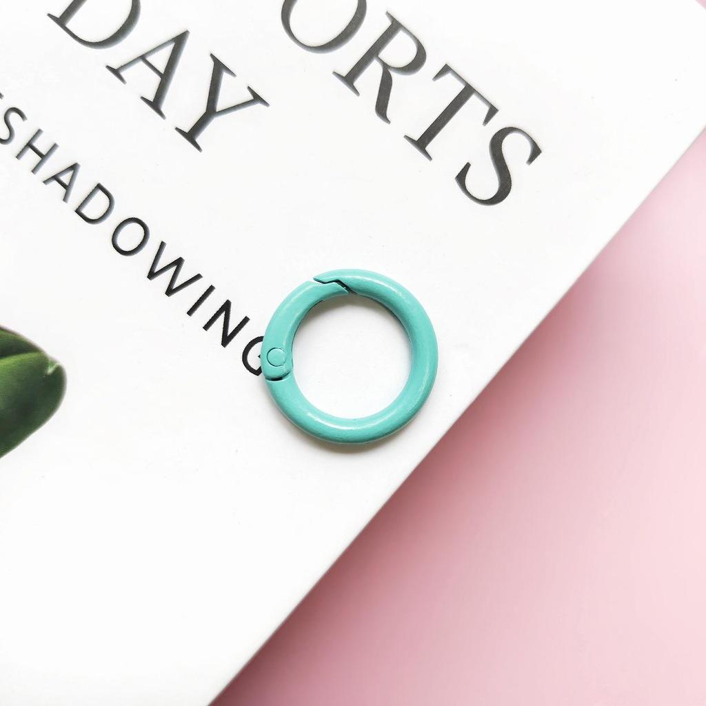 24mm Colorful Spring Snap Hook Candy Color Keychain Accessory - Round Ring Buckle