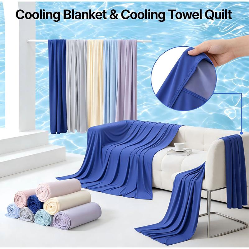 Summer Cooling Blanket Ice Silk Skin-friendly Breathable Lightweight Quilt for Air Conditioner Room Travel Blanket for Camping