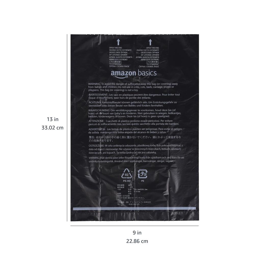 Amazon Basics Pet Poop 900 with Dispenser and Clips Bags, Unscented, Bags,