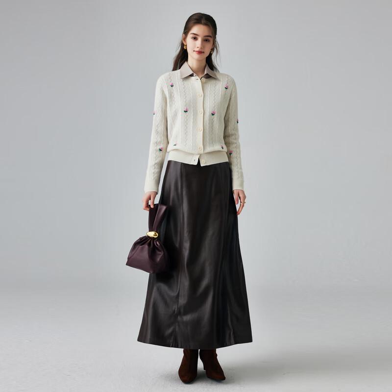 PALUOPO 2025 Autumn/Winter Embroidered Cashmere Knitted Cardigan