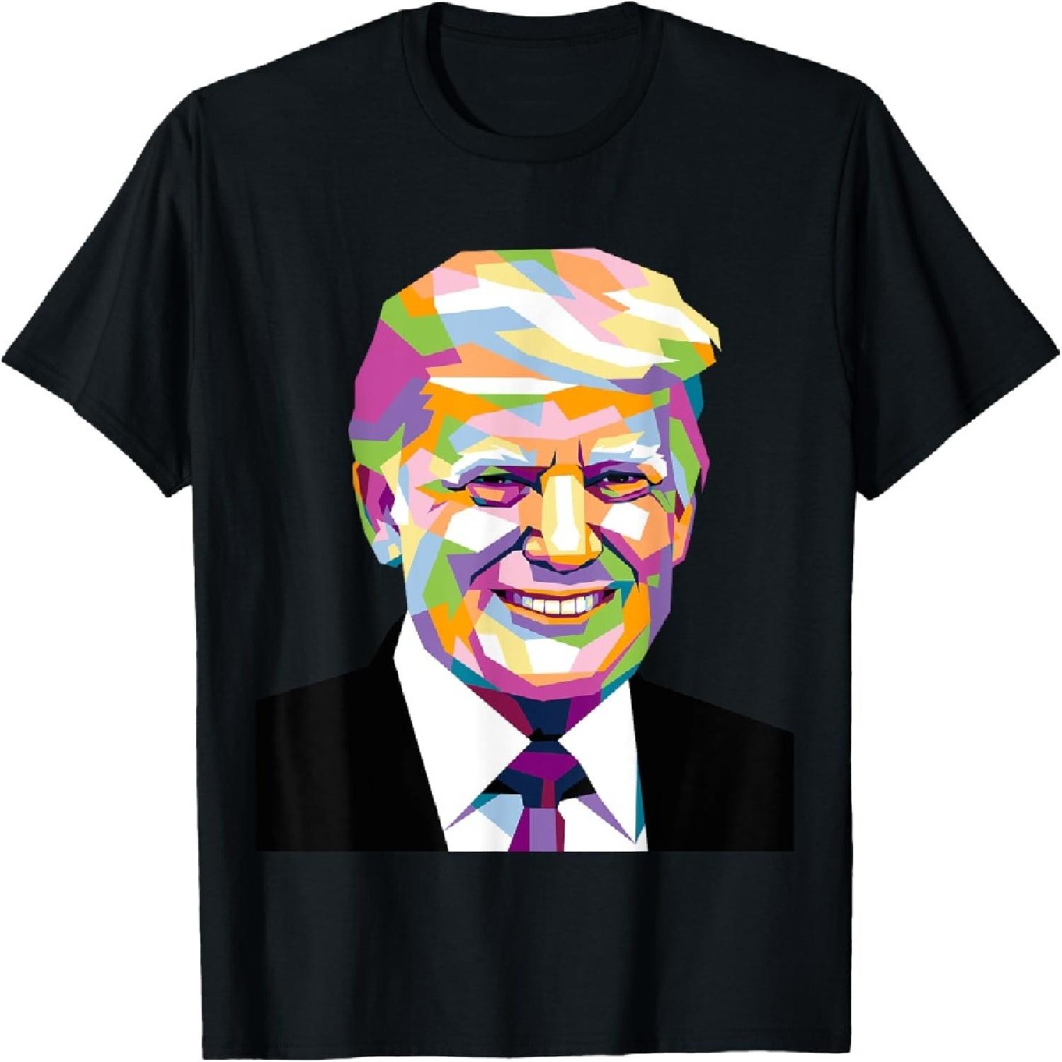 Colorful Trump Portrait Enthusiast Pop Art T-Shirt XXXXXL разноцветный