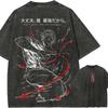 Gojo Satoru Strongest T-shirt Jujutsu Kaisen Hollow Purple Tee Vintage Washed Oversized Graphic Anime Harajuku Men Clothing
