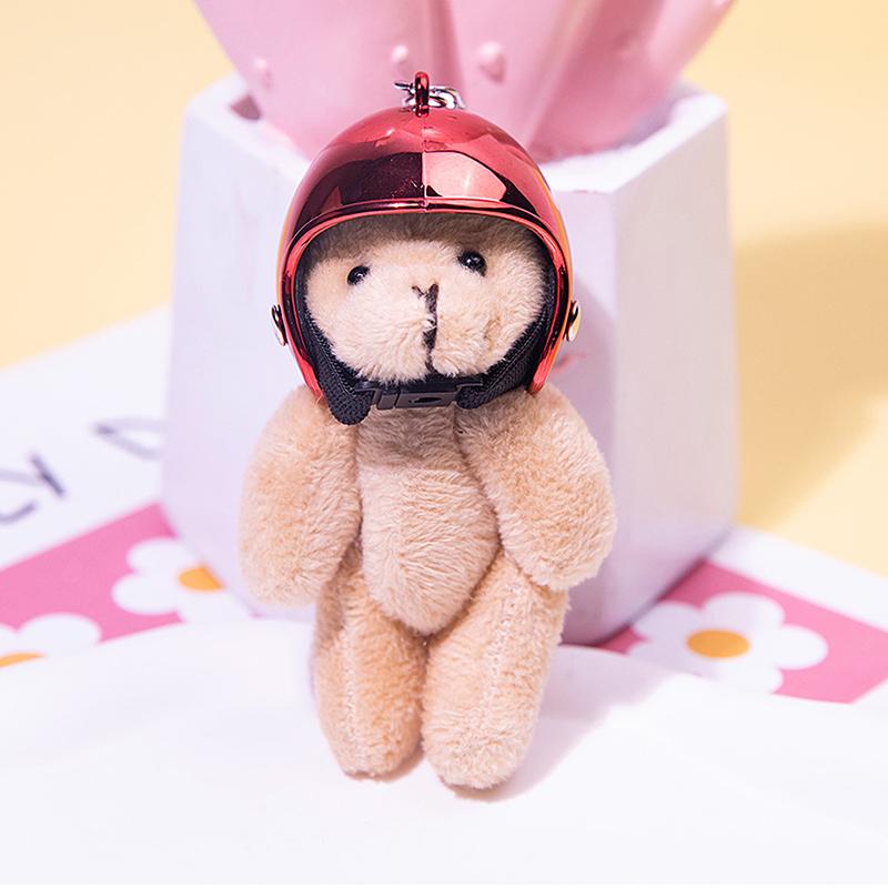 

Милый брелок в виде медведя в шлеме, мультяшный милый плюшевый кулон, автомобильный брелок, рюкзак, украшение, сумка, подвески для девочек, ювелирные изделия, подарок