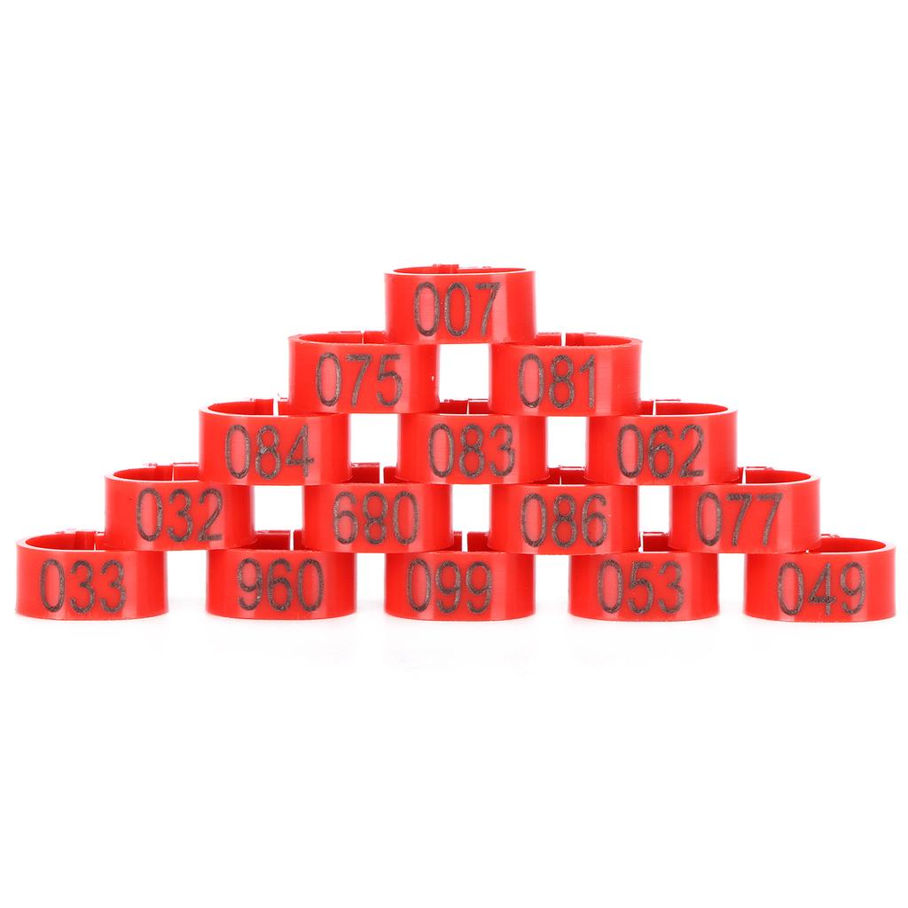 100Pcs Pigeons Identify Ring 001‑100 Numbered Poultry Leg Ring Bird Leg Bands Foot Ring