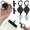 Portable Retractable Keychain Strap Holder with Phone Tether Clip Fastener Cord Ring for Outdoor Mountain Climbing Phone Lanyard