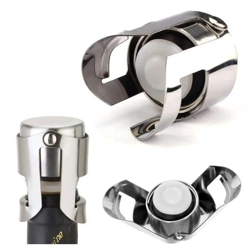 Stainless Steel Champagne Bottle Stopper Vacuum Sealed Sparkling Champagne Wine Bottle Saver Stopper Cap Bottle Opener Bar Tool