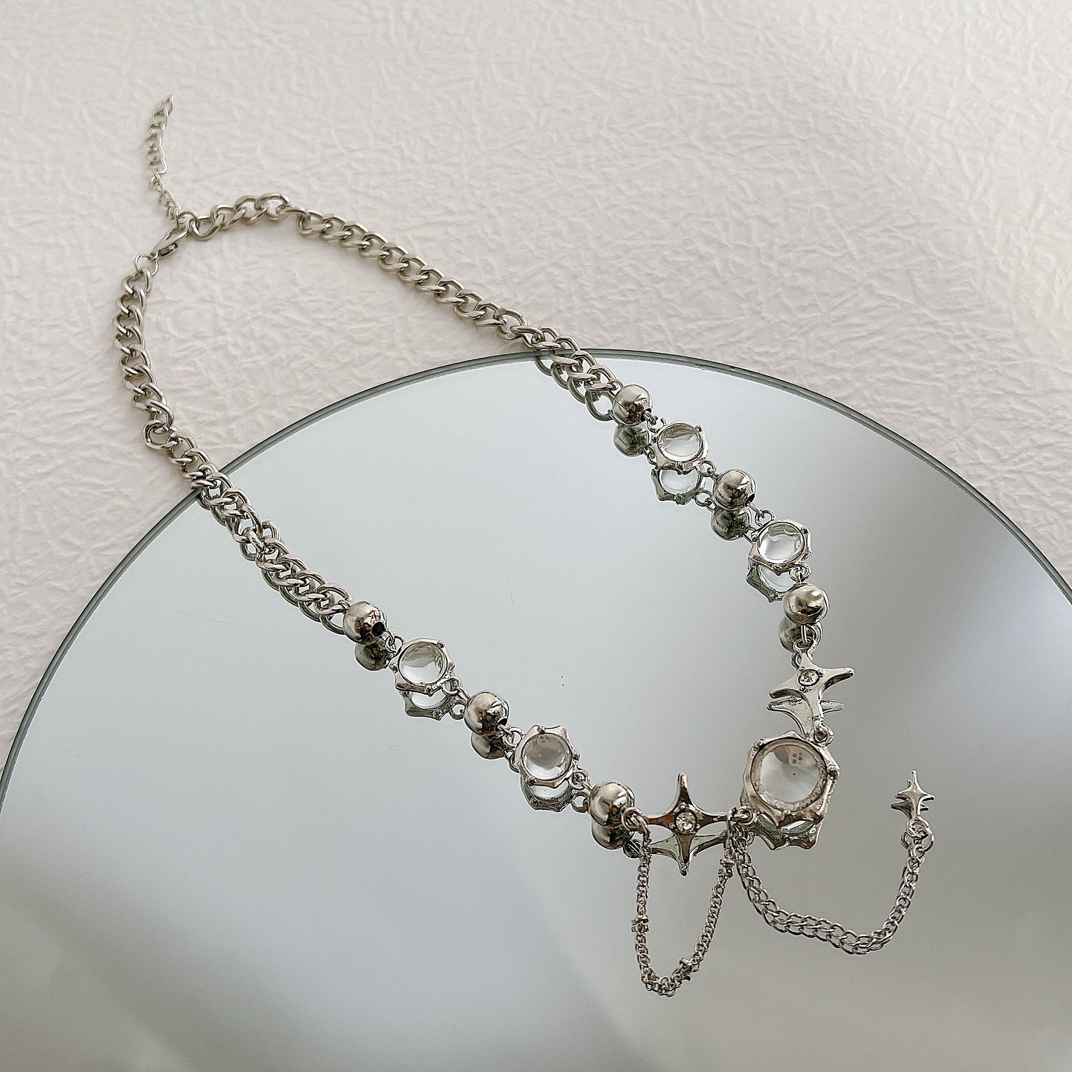 

1 шт. Y2K Кристальные подвески Ожерелья Модные ожерелья-капли серебристого цвета для женщин, девушек, легкая роскошь, цепочка на ключицу, ювелирные изделия