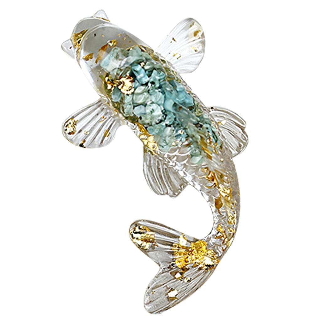 Natural Crystal Gravel Fish Shape Ornaments Decorative Animal Mini Figurines Desktop Statue for Home Office Decorations MIT