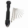 10Pcs Twist Drills Rotary Tools Mini Micro Aluminum Hand Manual Hole Opener and Keyless Chuck.