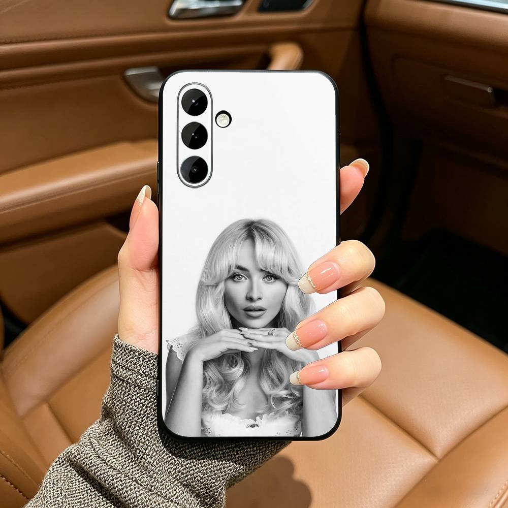 Singer S-Sabrina C-Carpenter Black Soft Silicone Phone Case for Samsung Galaxy A73, A71, A72, A70, A53, A52, A51