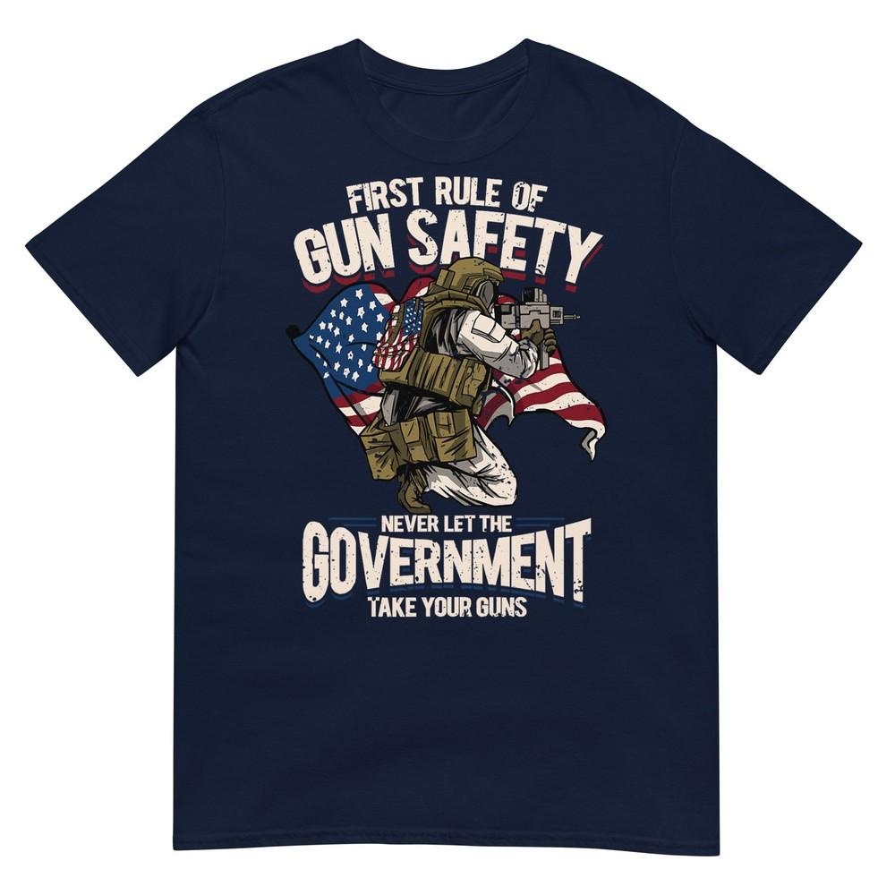 First Rule Of Gun Safety Us Flag For A Patriotic Gun Lover Unisex Unisex Tshirt S