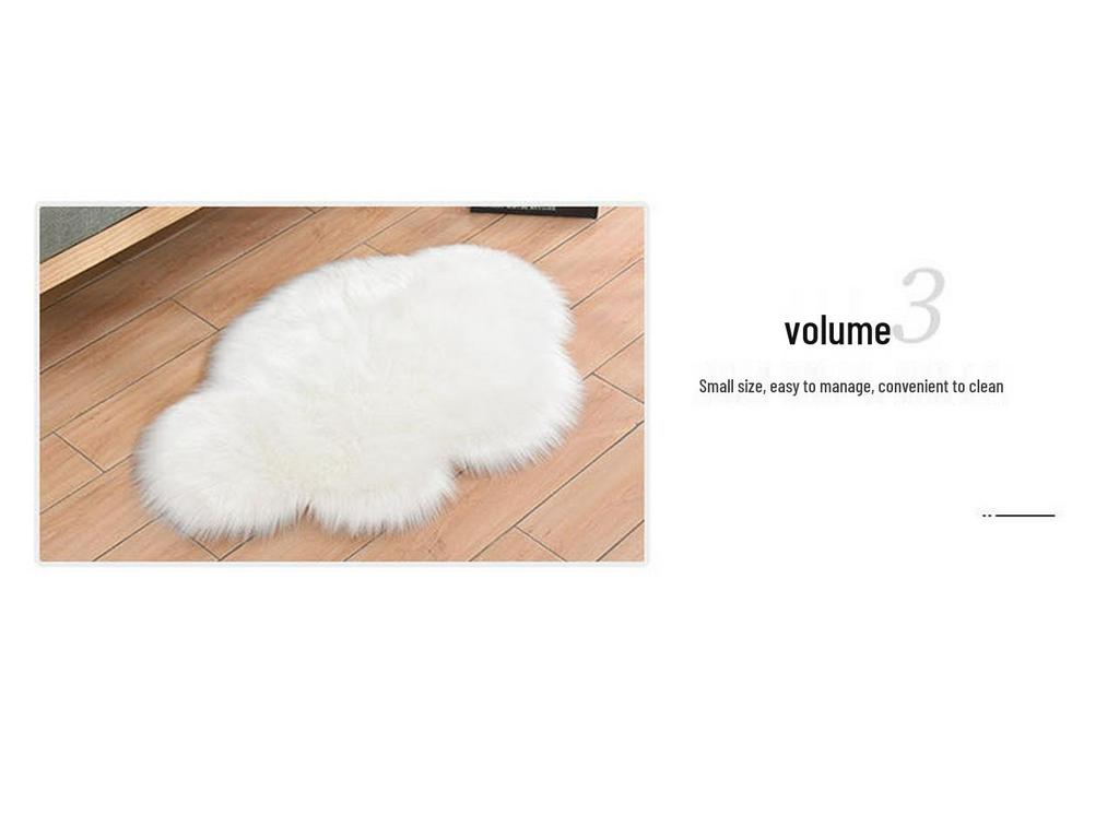 Faux Wool Cloud-Pattern Long Pile Rug for Living Room, Bedroom, and Bay Window