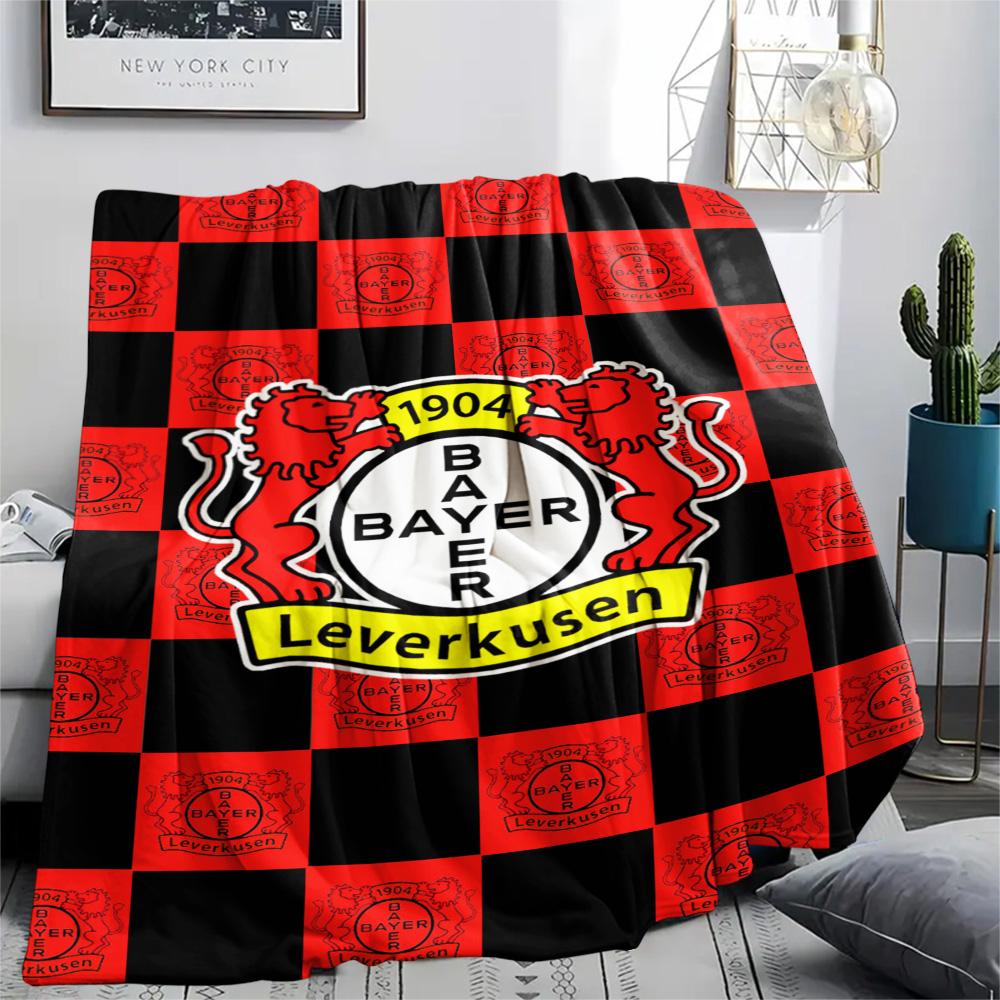 1Pc Bayer 04 Leverkusen Print Flannel Blanket High Quality Warm Comfortable Cover for All Seasons Perfect for Gifts Home Decor