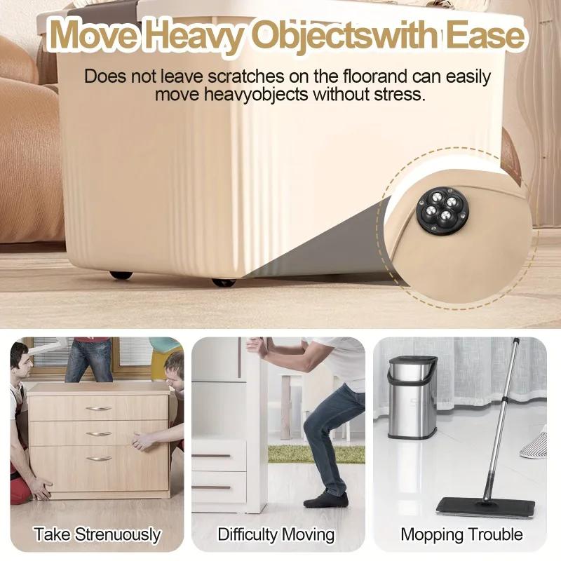 24Pack Self-Adhesive Mini Swivel Casters, 360° Rotatable Universal Wheels, Heavy-Duty Double Ball Bearings for Kitchen Applianc