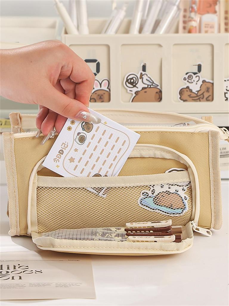 Pencil Pen Pencil Tool Pen Korean Ins Transparent Pen Stationery Pencil Pen Pen Storage Children Decorations In the [ASY] Case, Transparent, Pouch,