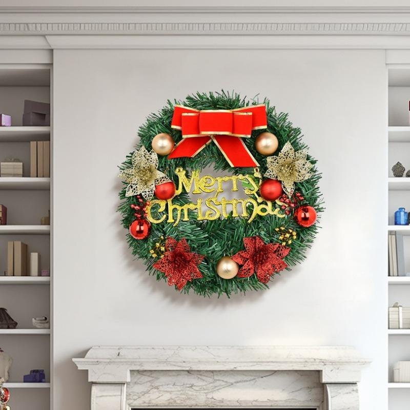 30cm Diameter Christmas Decoration Wreath Plastic Material Home Decoration Rattan Circle Home Decor Pendant