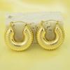 European and American Stainless Steel Earrings Round Furnace Real Gold K Light Luxury Hollow Full of Stars Exquisite
