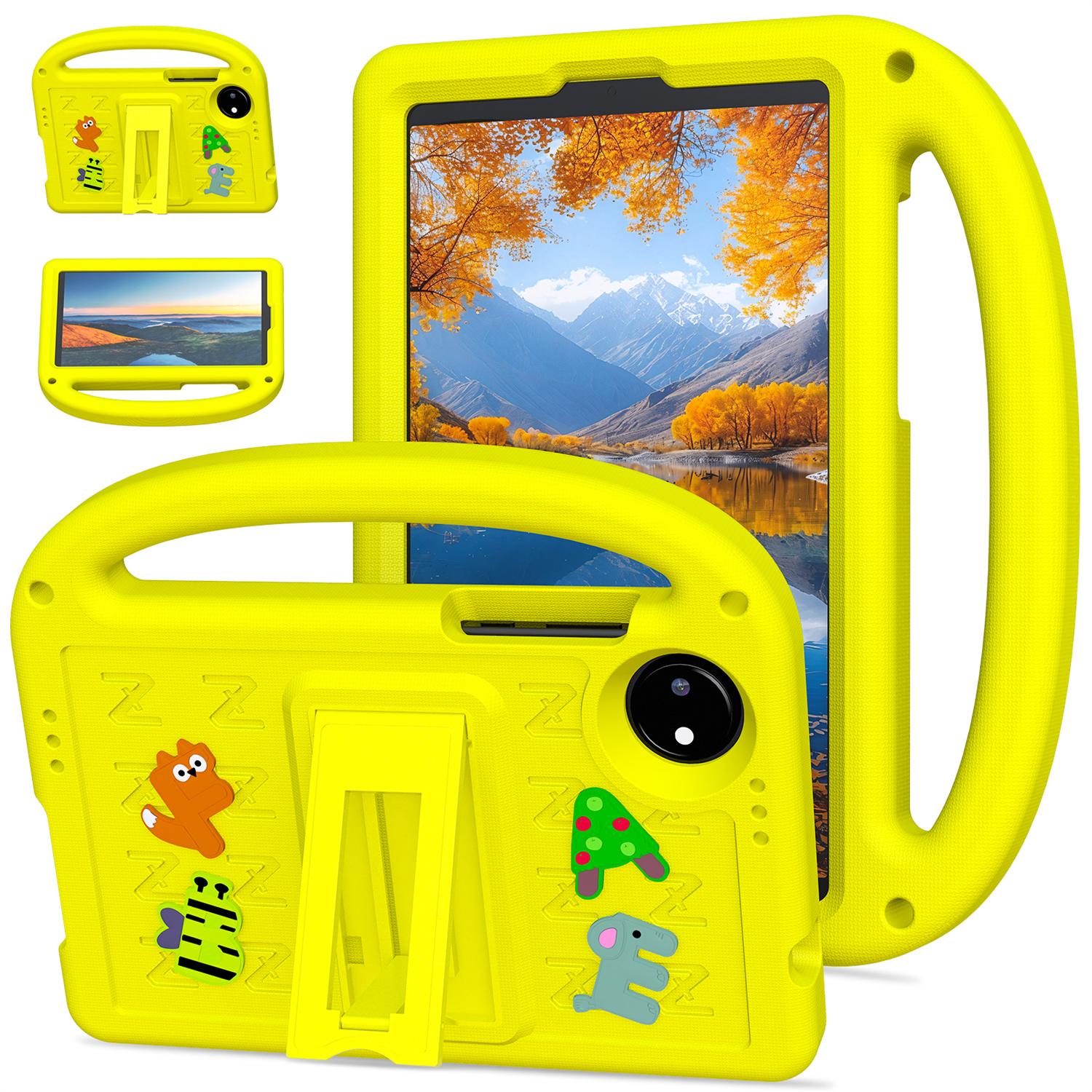 

For Xiaomi Redmi Pad SE 4G 8.7 inch Kickstand Case EVA+PC Tablet Protection Cover with Shoulder Strap Yellow