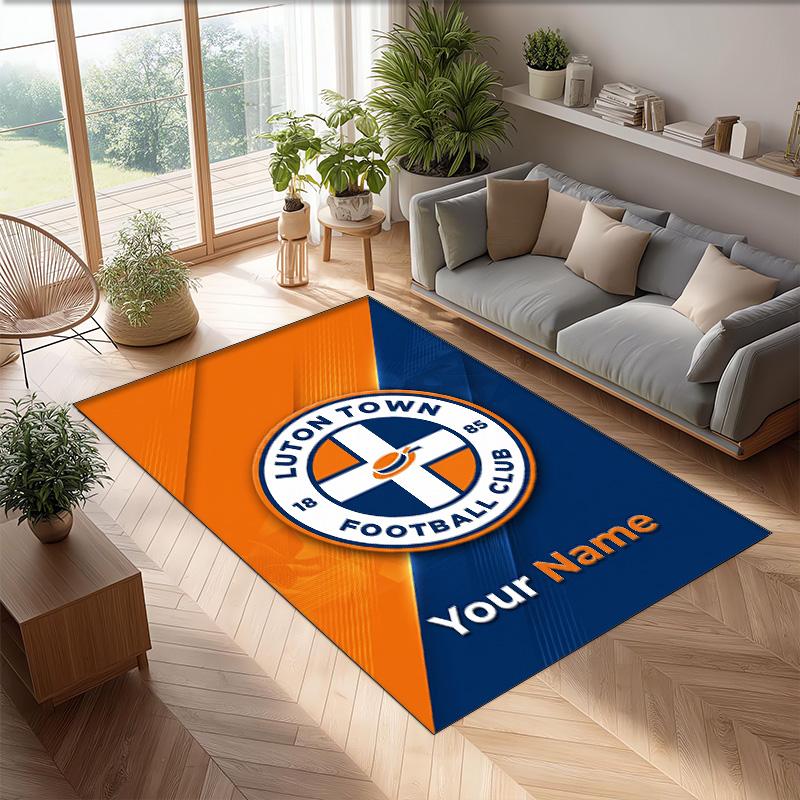 Luton Town Printed Crystal Velvet Rug Non‑Slip Crystal Velvet Carpet For Sofa Bedroom Indoor Home Decoration